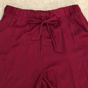 Red polyester gaucho pant